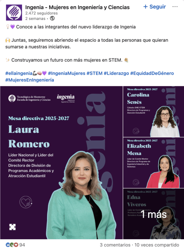 Conoce a las integrantes del nuevo liderazgo de Ingenia