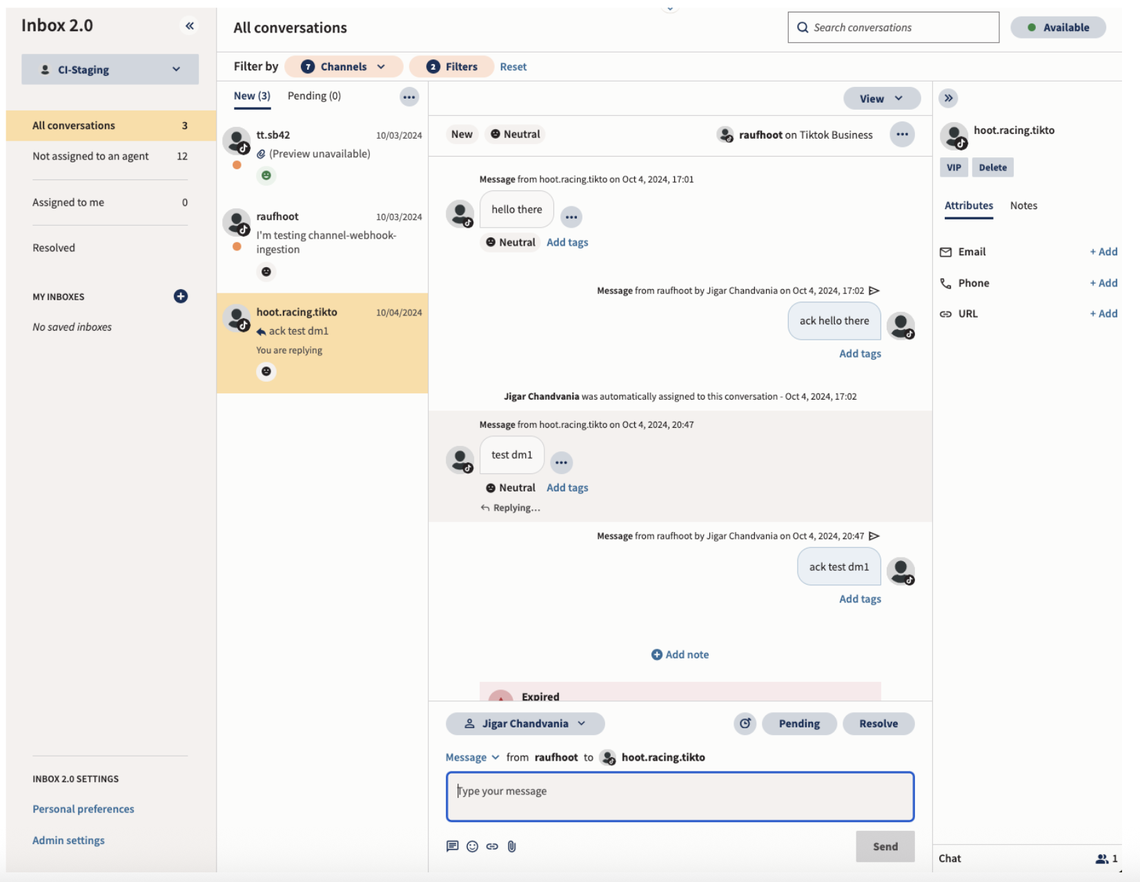 A screenshot of the Hootsuite Inbox 2.0 interface showing all conversations, filters by channels, and message details, highlighting the latest Hootsuite product features for social media management.