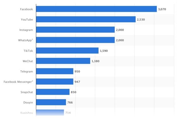 audience activity by social media platform Statista graph