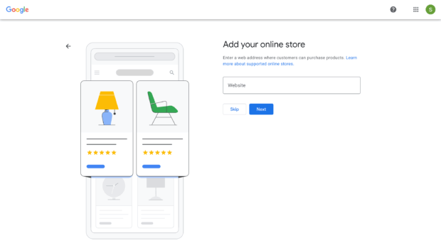 A screenshot of the Google My Business setup page for entering a business address, essential for local businesses to appear accurately on Google Maps and Search.