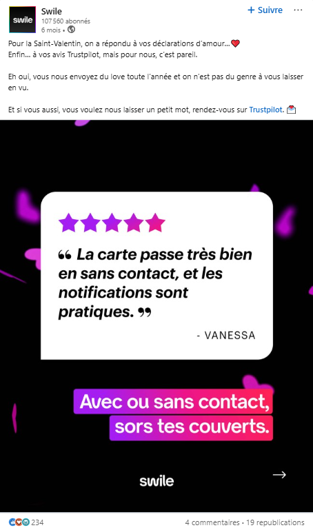 réponses humoristiques de Swile à des avis clients