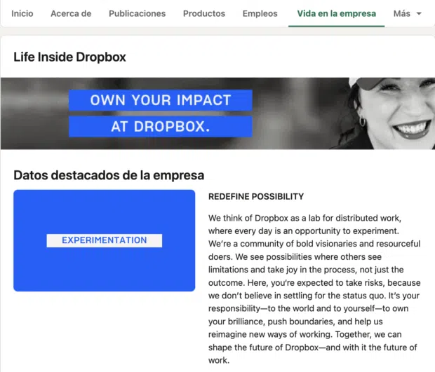 vida en la empresa Life Inside Dropbox
