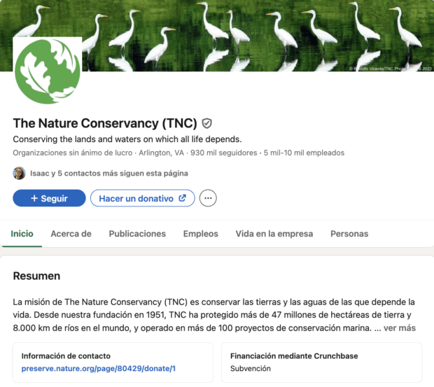 The Nature Conservancy en Linkedin