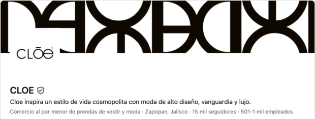 página de marca de accesorios Cloe