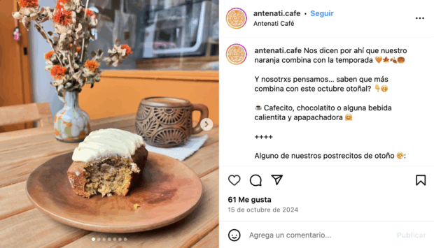 Antenati Cafe nuestro naranja combina con la temporada