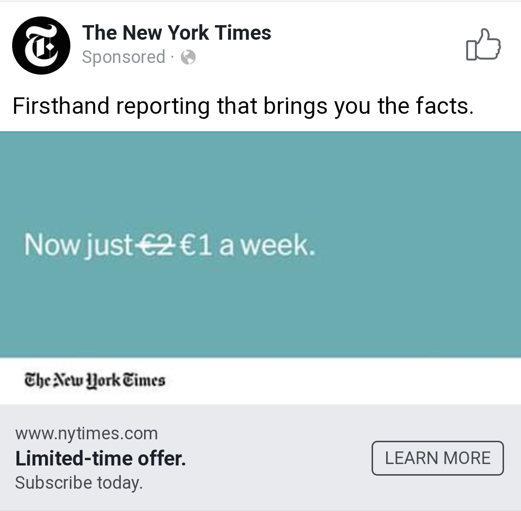 Facebook Ads The New York Times