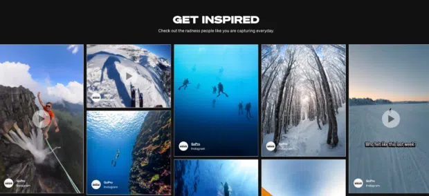 Landing page for Go Pro's MAX2 Challenge where fans can submit UGC to enter.