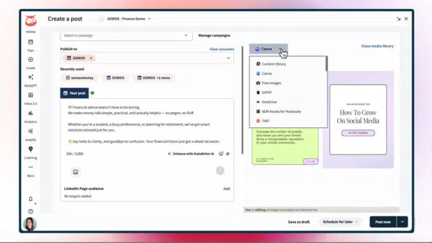 Screenshot of Media Library showing imported Canva designs