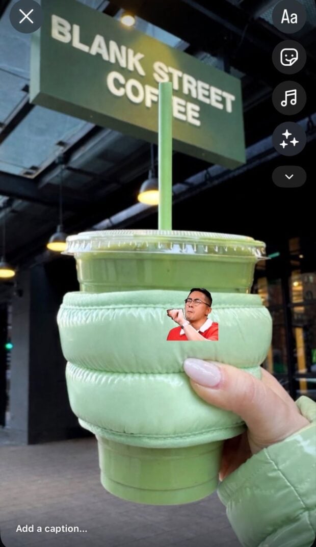 Instagram Story featuring a GIF