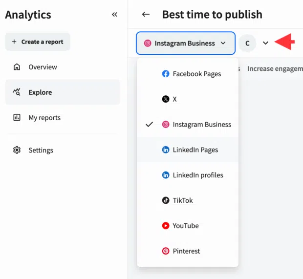 Best time to publish drop-down menu