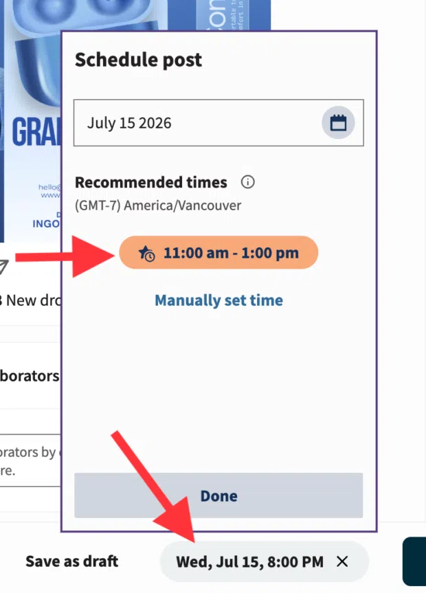 Recommended posting times in Perch