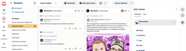 Hootsuite Streams in Nest