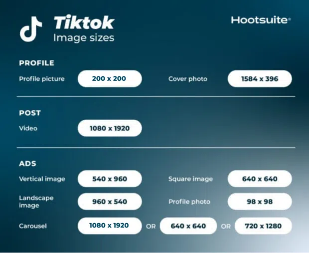 TikTok image and video size recommendations for 2026