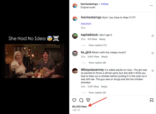 This clipper’s post from Adults got more than 60K likes