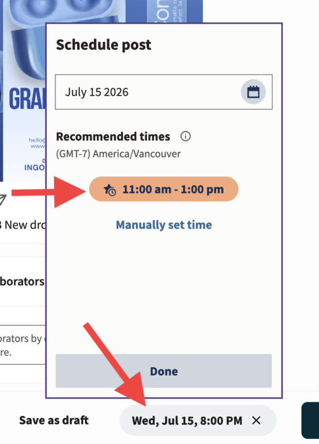 Recommended posting times in Perch