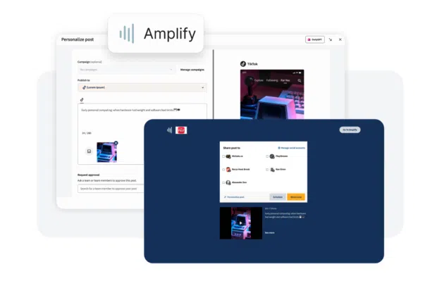 Screenshot of Amplify personalization and leaderboard