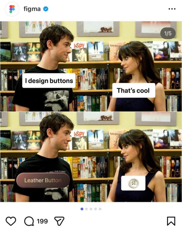 Figma posting a meme on Instagram