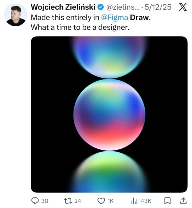 A Figma user sharing what they built using Figma Draw on X