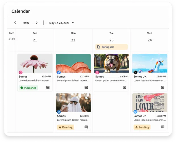 Perch content calendar view