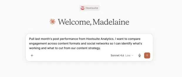 MCP connection between Claude and Hootsuite