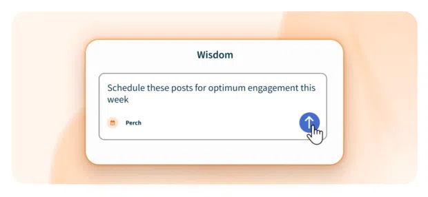 Scheduling a social media post with Wisdom