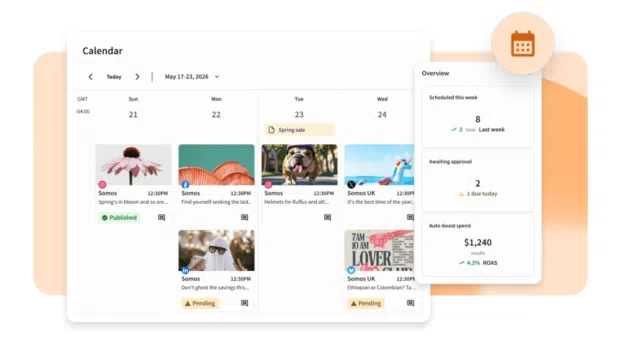 Content calendar view in Perch