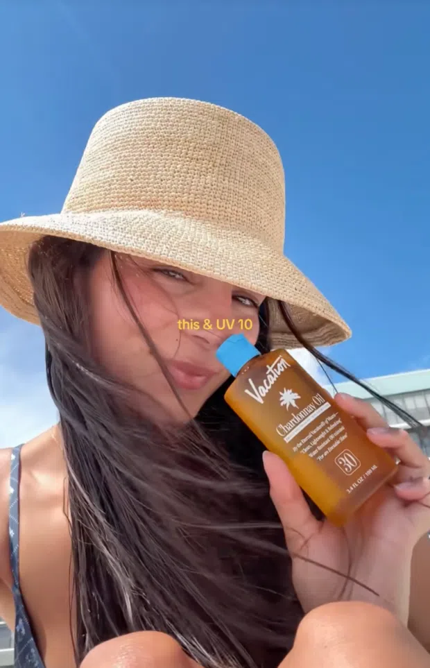 A TikTok creator promoting Vacation