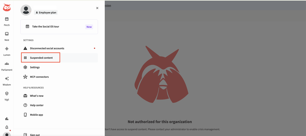 Suspending scheduled posts in Hootsuite
