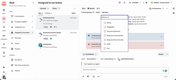 Tagging messages in Nest