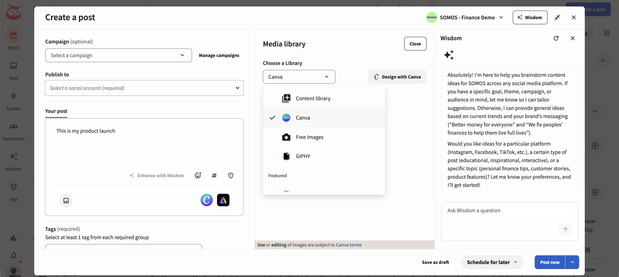Using Canva in Hootsuite