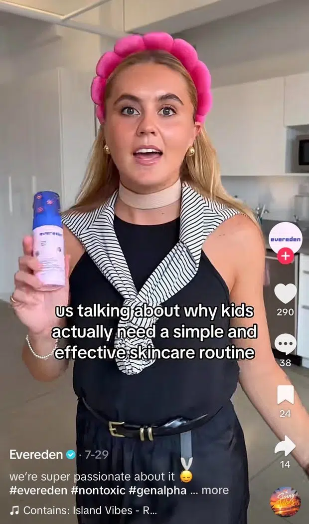TikTok from Gen Z skincare brand Evereden