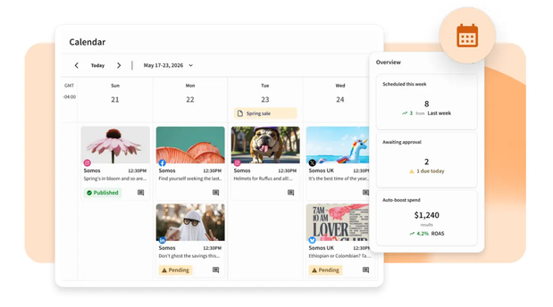 Content calendar view in Perch
